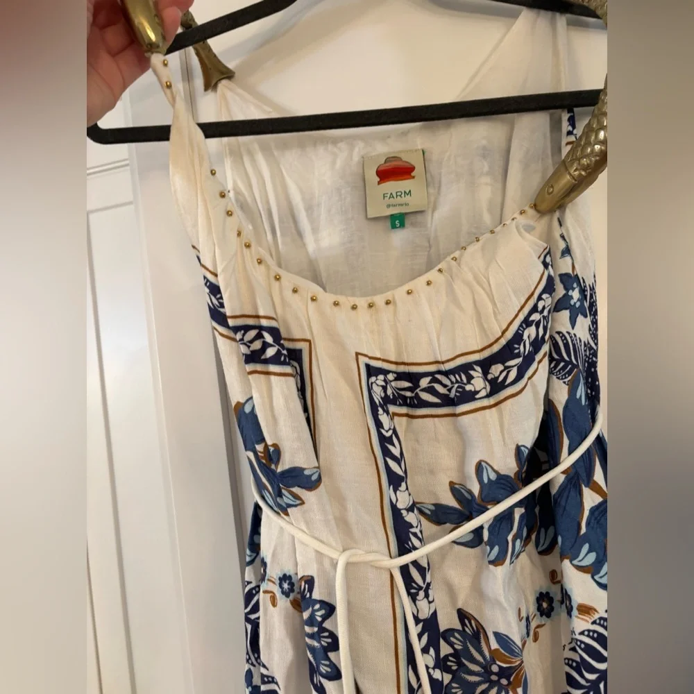 new Farm Rio Off-White Ana Tapestry Fish Strap Maxi Dress - Picture 8 of 9
